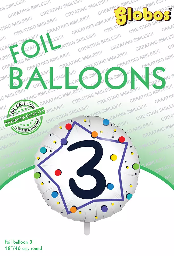 3 år kalas folieballong