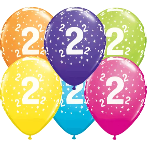 Age 2 ballonger ass.farger 6pk