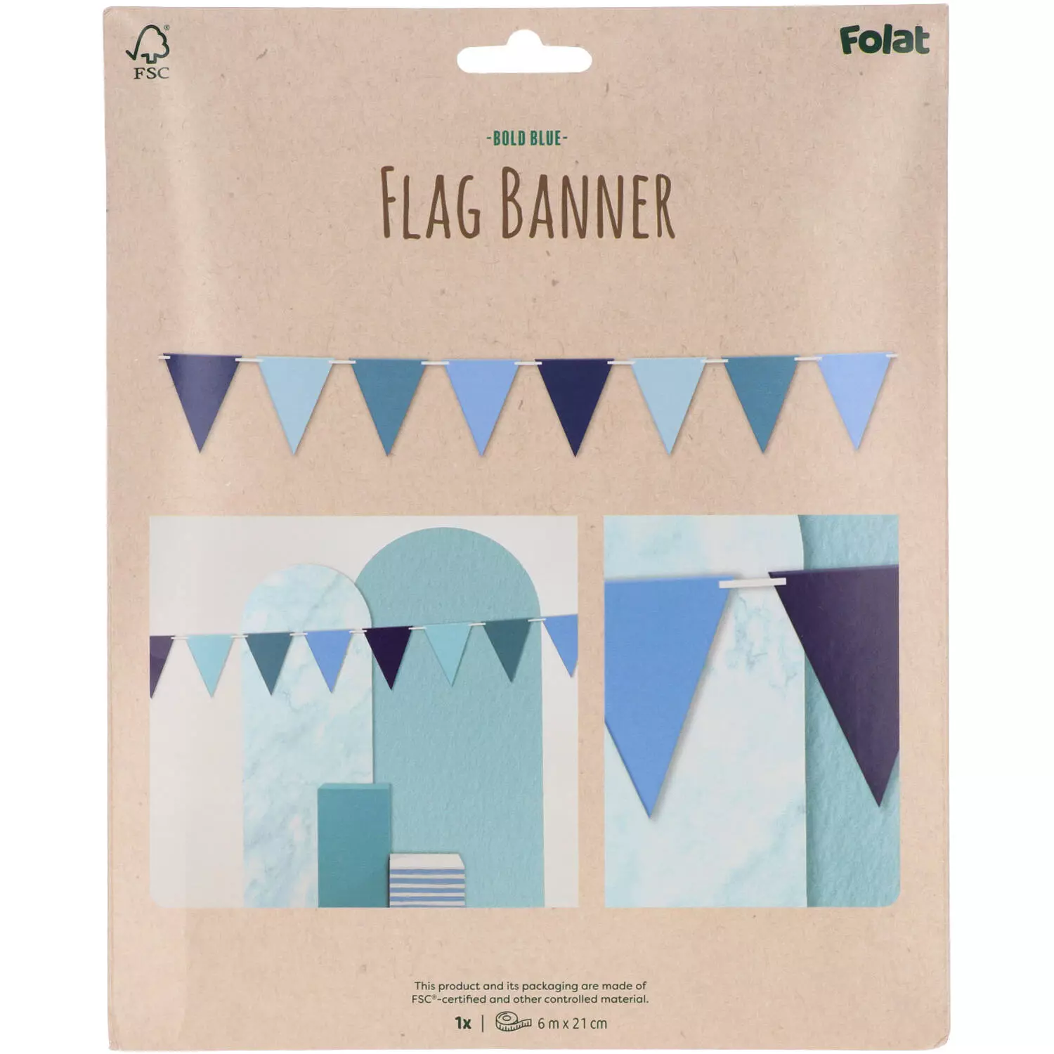 Flaggbanner bold blue 6 m
