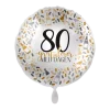 Folieballong Gratulerer med dagen Gull/Sølv - 80 år