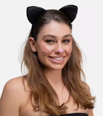 Velour katteører svart