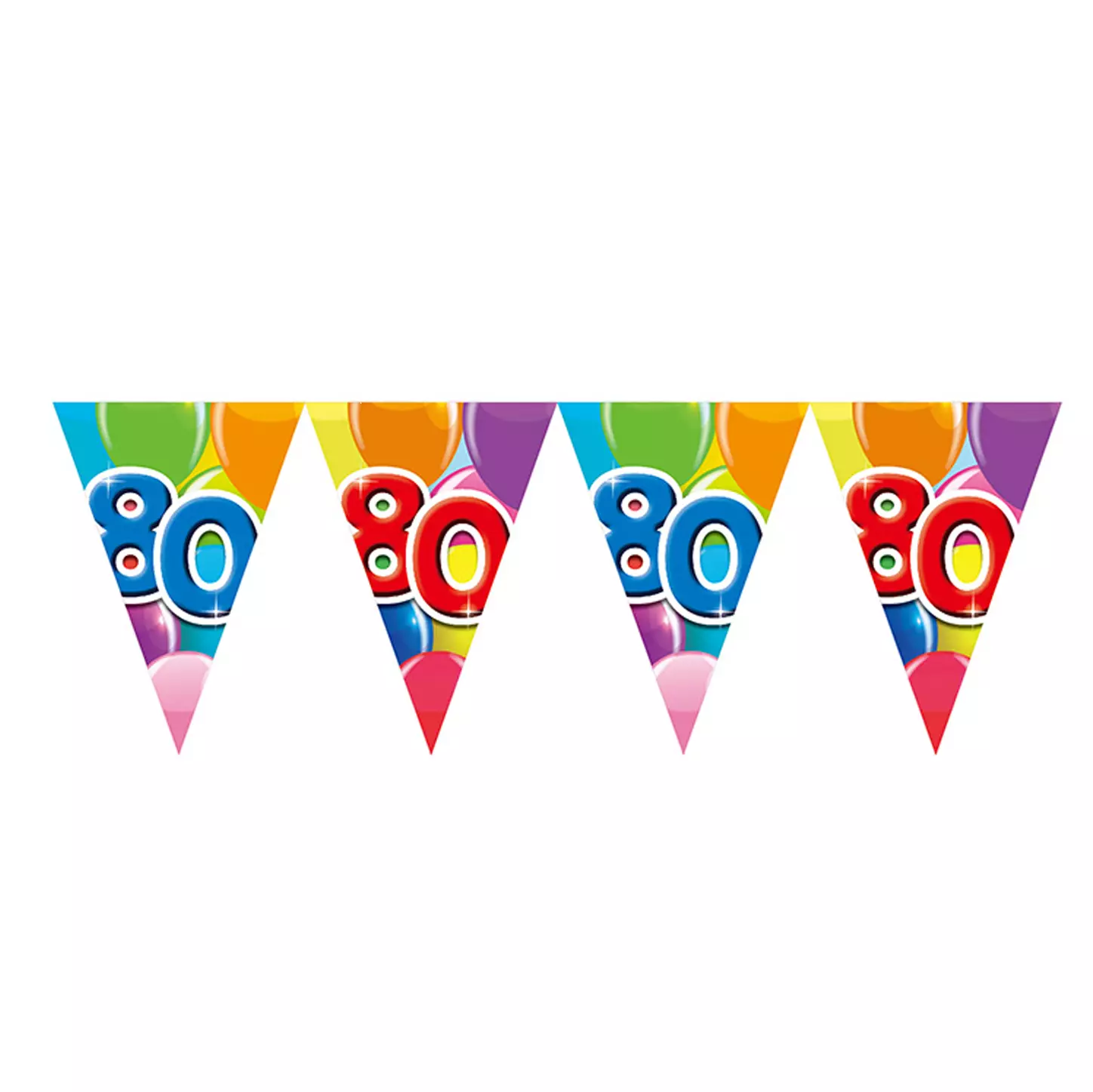 Flaggbanner 80 år 10 meter (20x30cm)