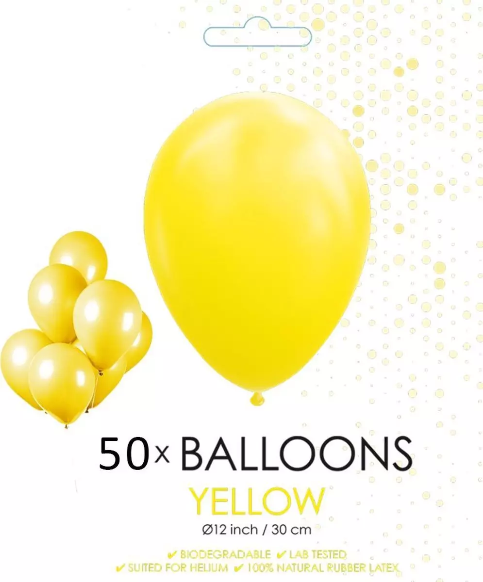 Gule ballonger 50 pk