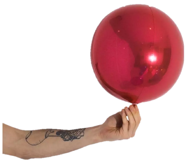 Speilballong rød 25 cm