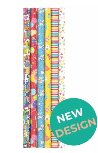 Gavepapir bursdag 70x200cm