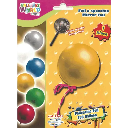 Speilballong gull metallic 17cm