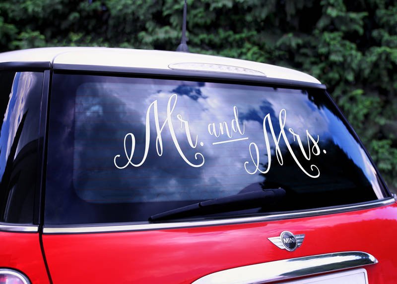 Wedding day sticker Mr.& Mrs.