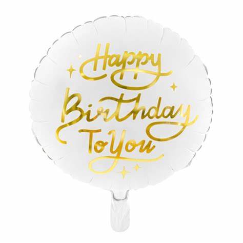 Hvit folieballong happy birthday to you