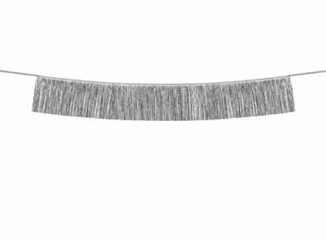 Fringe garland silver tinsel 20x135cm