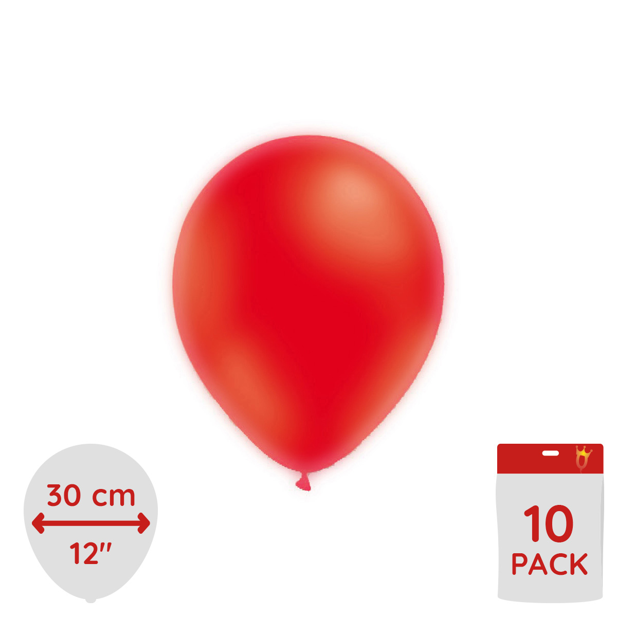Latexballonger neon red 10pk 30 cm Ø
