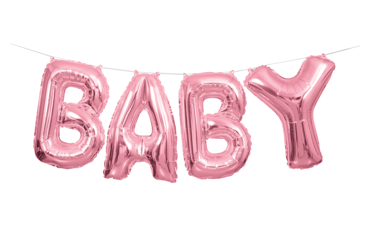 Ballong-ord BABY rosa 35,5 cm høye