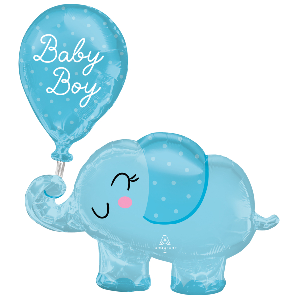 Folieballong baby boy elephant 78cm