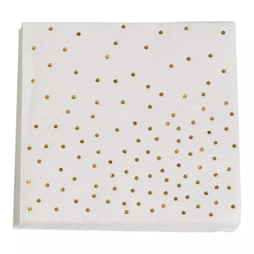 Servietter gold dots 16pk