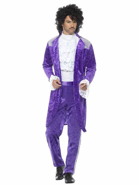 80s purple musician Prince kostyme XL