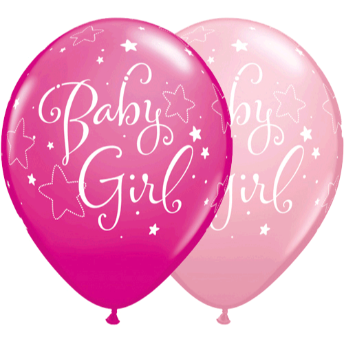 Baby girl starts rosa ballonger 6pk