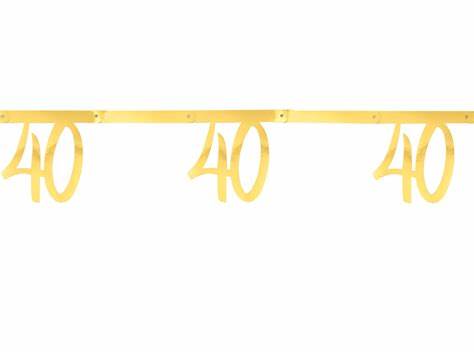 Age 40 gold metallic bunting 250cm