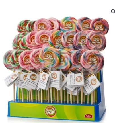 LOLLIPOPS SWIGLE POPS counter display 45g