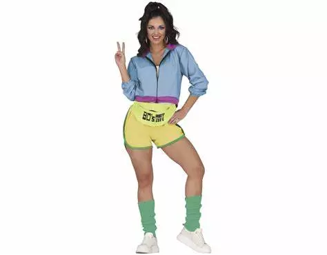 80s neon roller girl L