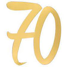 Age 70 big gold metallic number 4pk