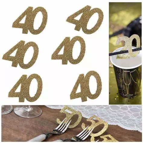 Age 40 gull glitter store konfetti 6pk