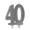 Kakelys glitter number 40 sølv