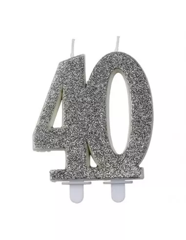 Kakelys glitter number 40 sølv