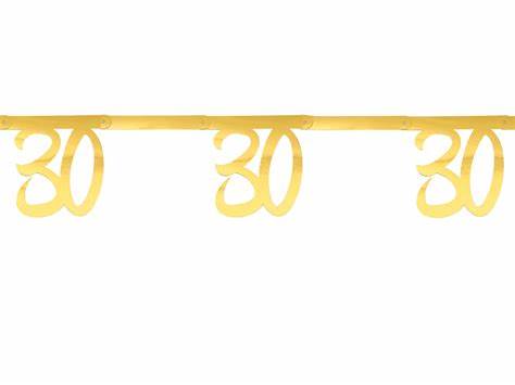Age 30 gold metallic bunting 250cm