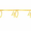 Age 40 gold metallic bunting 250cm