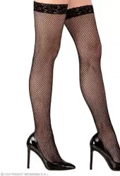 Svart lace top fishnet strømper