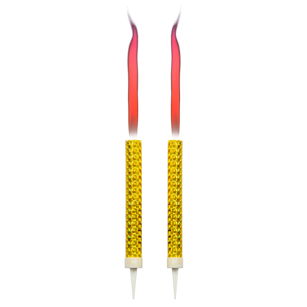 2 pk Isfakler med rosa flamme