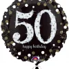 Holographic Sparkling Birthday 50 folieballong svart
