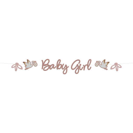 Bokstavbanner blooming baby girl pink 2m