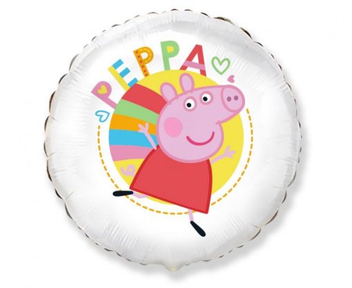 Happy peppa hvit folieballong 48 cm