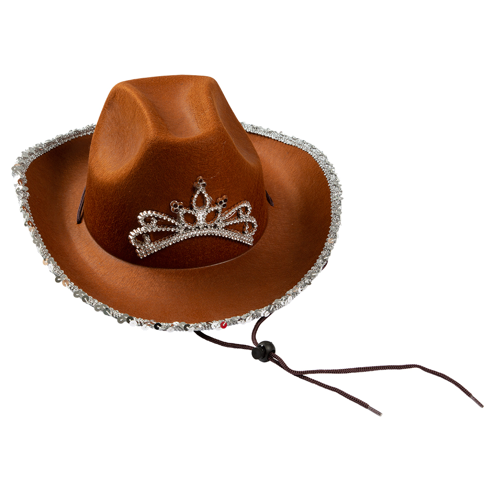 Cowboyhatt med diadem brun