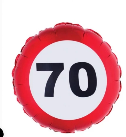 70 år traffic sign folieballong