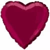 Folieballong hjerte burgunder 45,7cm