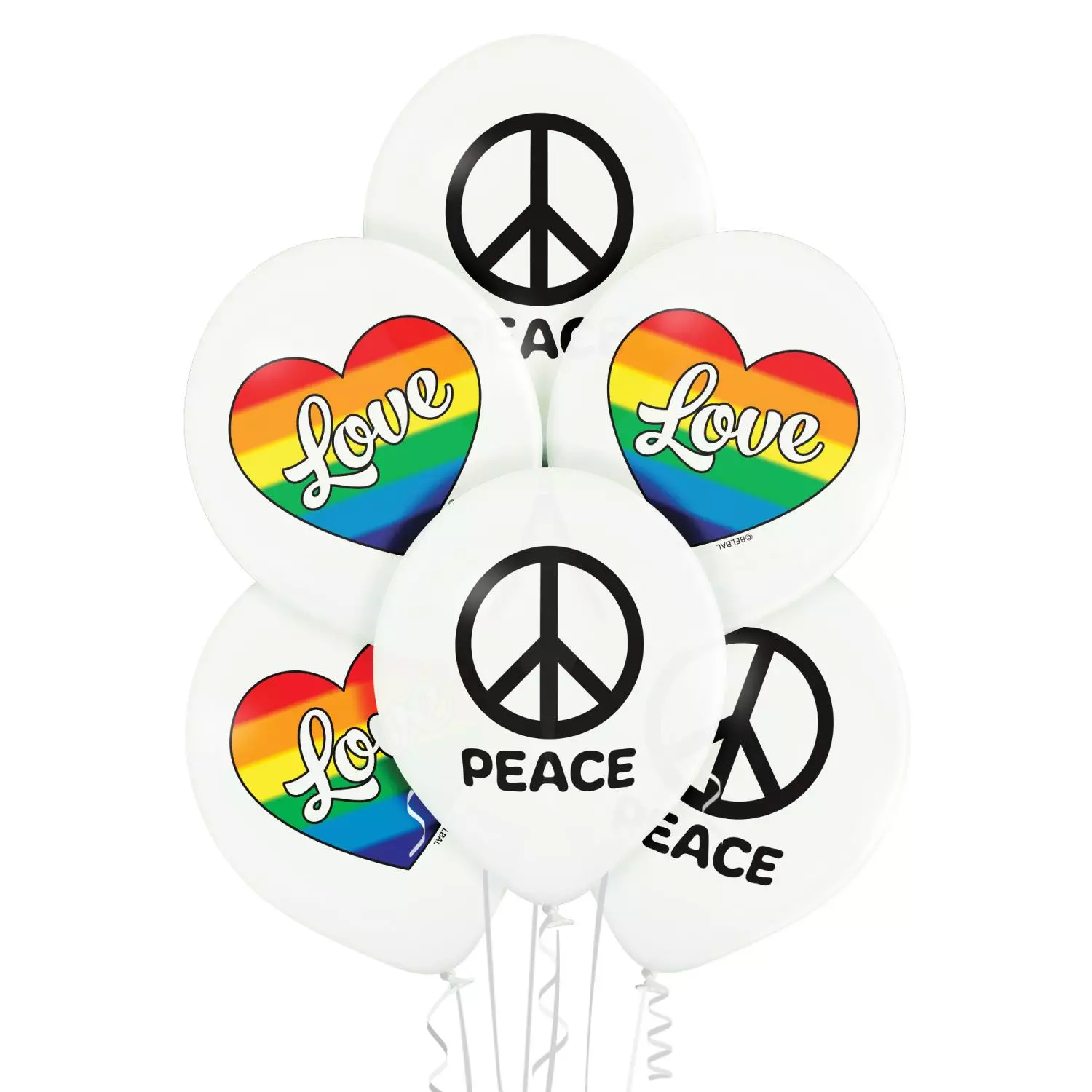 Love and peace ballonger 6pk
