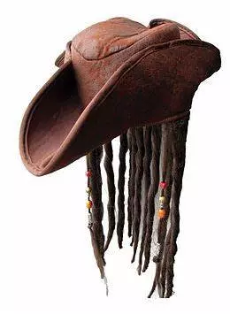 Jack sparrow pirathatt med fletter