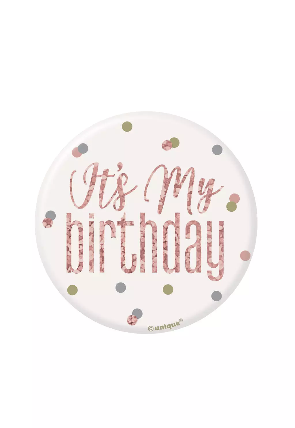 Button "It's my birthday" rosegull glitz