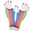 80s fingerløse nettinghansker pastel rainbow