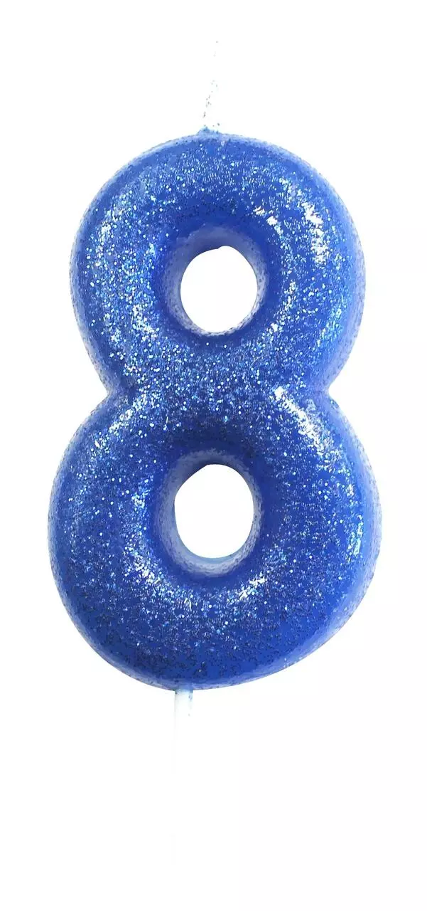 Kakelys 8 glitter blå