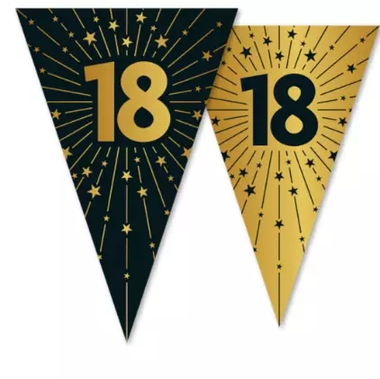Flaggbanner 18 år golden celebrations 10 meter