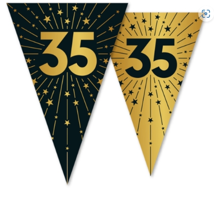 Flaggbanner 35 år golden celebrations 10 meter