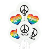 Love and peace ballonger 6pk