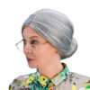 Granny bun parykk grå