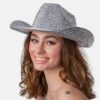 Rhinestone cowboyhatt sølv