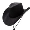 Cowboyhatt Texan faux aged leather svart