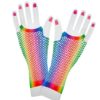 80s fingerløse nettinghansker pastel rainbow
