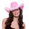 Cowboyhatt texan rosa sequin marabou