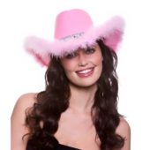 Cowboyhatt texan rosa sequin marabou